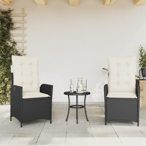 WDGJJFECNMUEHI hängesessel mit Gestell hängesessel ohne gestellGartensessel mit Kissen 2 STK. Verstellbar Schwarz Poly RattanGeeignet für Gärten, Terrassen und Balkone von WDGJJFECNMUEHI
