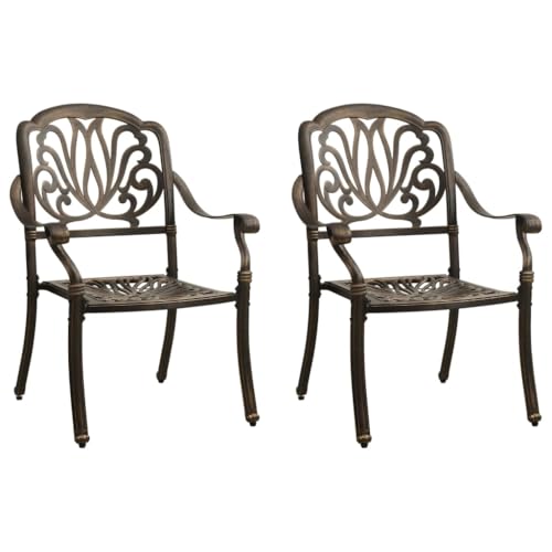 WDGJJFECNMUEHI hängesessel mit Gestell hängesessel ohne gestellGartenstühle 2 STK. Aluminiumguss Bronzen Geeignet für Gärten, Terrassen und Balkone von WDGJJFECNMUEHI