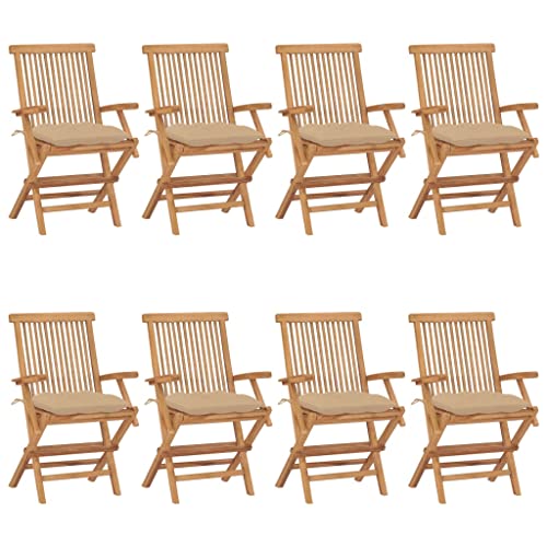 WDGJJFECNMUEHI hängesessel mit Gestell hängesessel ohne gestellGartenstühle mit Beigen Kissen 8 STK. Massivholz TeakGeeignet für Gärten, Terrassen und Balkone WDGJJFECNMUEHI hängesessel mit Gestell hängesessel ohne gestellGartenstühle mit Beigen Kissen 8 STK. Massivholz TeakGeeignet für Gärten, Terrassen und Balkone von WDGJJFECNMUEHI