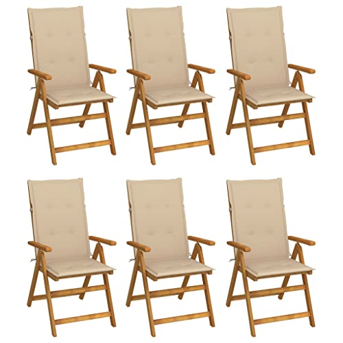 WDGJJFECNMUEHI hängesessel mit Gestell hängesessel ohne gestellKlappbare Gartenstühle 6 STK. mit Auflagen Massivholz AkazieGeeignet für Gärten, Terrassen und Balkone von WDGJJFECNMUEHI