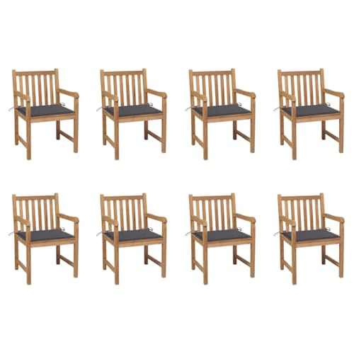 WDGJJFECNMUEHI hochlehner Garten klappstuhl Stuhl klappbar Garten stühleGartenstühle 8 STK. mit Anthrazit Kissen Massivholz TeakGeeignet für Gärten, Terrassen und Balkone WDGJJFECNMUEHI hochlehner Garten klappstuhl Stuhl klappbar Garten stühleGartenstühle 8 STK. mit Anthrazit Kissen Massivholz TeakGeeignet für Gärten, Terrassen und Balkone von WDGJJFECNMUEHI