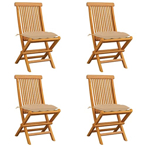 WDGJJFECNMUEHI hochlehner Garten klappstuhl Stuhl klappbar Garten stühleGartenstühle mit Beige Kissen 4 STK. Massivholz Teak Geeignet für Gärten, Terrassen und Balkone WDGJJFECNMUEHI hochlehner Garten klappstuhl Stuhl klappbar Garten stühleGartenstühle mit Beige Kissen 4 STK. Massivholz Teak Geeignet für Gärten, Terrassen und Balkone von WDGJJFECNMUEHI
