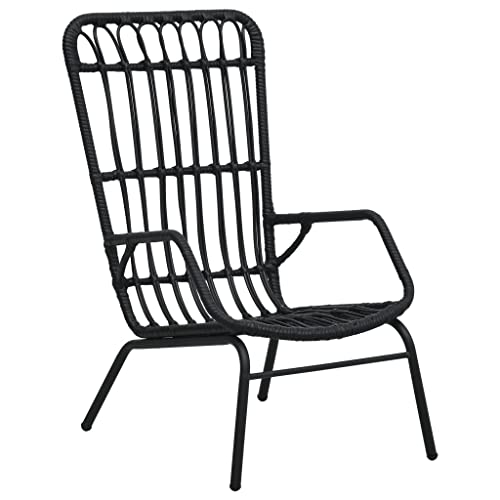 WDGJJFECNMUEHI hochlehner Garten klappstuhl Stuhl klappbar Garten stühleGartenstuhl Poly Rattan SchwarzGeeignet für Gärten, Terrassen und Balkone von WDGJJFECNMUEHI