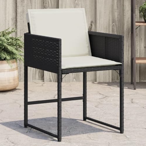 WDGJJFECNMUEHI klappsessel Garten terrassenstühle wetterfestGartenstühle mit Kissen 4 STK. Schwarz Poly RattanGeeignet für Gärten, Terrassen und Balkone WDGJJFECNMUEHI klappsessel Garten terrassenstühle wetterfestGartenstühle mit Kissen 4 STK. Schwarz Poly RattanGeeignet für Gärten, Terrassen und Balkone von WDGJJFECNMUEHI
