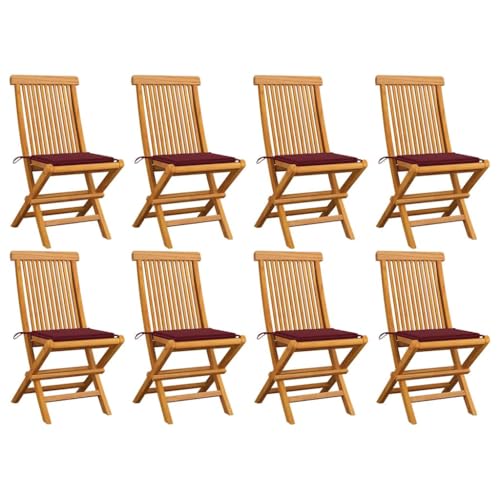WDGJJFECNMUEHI klappsessel Garten terrassenstühle wetterfestGartenstühle mit Weinroten Kissen 8 STK. Massivholz TeakGeeignet für Gärten, Terrassen und Balkone WDGJJFECNMUEHI klappsessel Garten terrassenstühle wetterfestGartenstühle mit Weinroten Kissen 8 STK. Massivholz TeakGeeignet für Gärten, Terrassen und Balkone von WDGJJFECNMUEHI