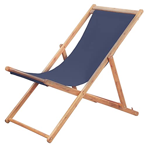 WDGJJFECNMUEHI klappsessel Garten terrassenstühle wetterfestStrandstuhl Klappbar Stoff und Massivholz BlauGeeignet für Gärten, Terrassen und Balkone von WDGJJFECNMUEHI