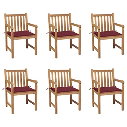 WDGJJFECNMUEHI klappstühle Balkon Balkon klappstühleGartenstühle 6 STK. mit Weinroten Kissen Massivholz TeakGeeignet für Gärten, Terrassen und Balkone WDGJJFECNMUEHI klappstühle Balkon Balkon klappstühleGartenstühle 6 STK. mit Weinroten Kissen Massivholz TeakGeeignet für Gärten, Terrassen und Balkone von WDGJJFECNMUEHI