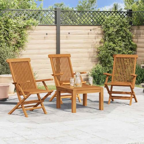 WDGJJFECNMUEHI klappstuhl Holz gartenstuhl metallGartenstühle 3 STK. Massivholz TeakGeeignet für Gärten, Terrassen und Balkone von WDGJJFECNMUEHI
