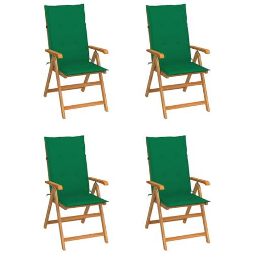 WDGJJFECNMUEHI klappstuhl Outdoor terassenstuhl außenGartenstühle 4 STK. mit Grünen Kissen Massivholz TeakGeeignet für Gärten, Terrassen und Balkone WDGJJFECNMUEHI klappstuhl Outdoor terassenstuhl außenGartenstühle 4 STK. mit Grünen Kissen Massivholz TeakGeeignet für Gärten, Terrassen und Balkone von WDGJJFECNMUEHI