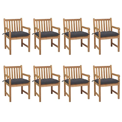 WDGJJFECNMUEHI klappstuhl Outdoor terassenstuhl außenGartenstühle 8 STK. mit Anthrazit Kissen Massivholz TeakGeeignet für Gärten, Terrassen und Balkone WDGJJFECNMUEHI klappstuhl Outdoor terassenstuhl außenGartenstühle 8 STK. mit Anthrazit Kissen Massivholz TeakGeeignet für Gärten, Terrassen und Balkone von WDGJJFECNMUEHI