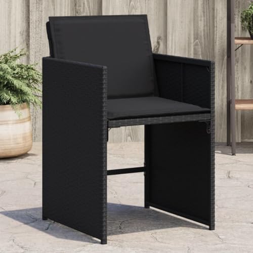 WDGJJFECNMUEHI klappstuhl Outdoor terassenstuhl außenGartenstühle mit Kissen 4 STK. Schwarz Poly RattanGeeignet für Gärten, Terrassen und Balkone WDGJJFECNMUEHI klappstuhl Outdoor terassenstuhl außenGartenstühle mit Kissen 4 STK. Schwarz Poly RattanGeeignet für Gärten, Terrassen und Balkone von WDGJJFECNMUEHI