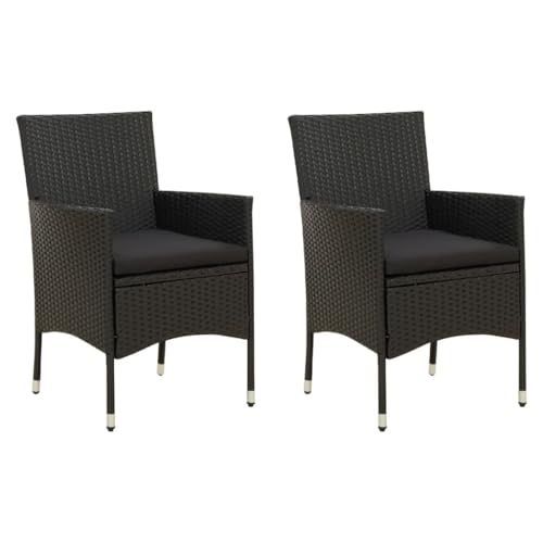 WDGJJFECNMUEHI klappstuhl Outdoor terassenstuhl außenGartenstühle mit Sitzpolster 2 STK. Poly Rattan SchwarzGeeignet für Gärten, Terrassen und Balkone WDGJJFECNMUEHI klappstuhl Outdoor terassenstuhl außenGartenstühle mit Sitzpolster 2 STK. Poly Rattan SchwarzGeeignet für Gärten, Terrassen und Balkone von WDGJJFECNMUEHI