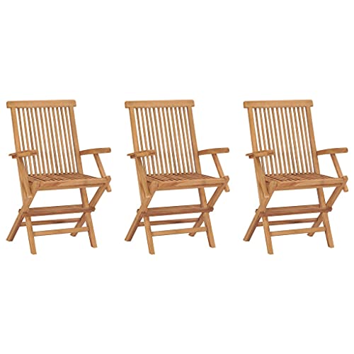 WDGJJFECNMUEHI klappstuhl Outdoor terassenstuhl außenKlappbare Gartenstühle 3 STK. Massivholz TeakGeeignet für Gärten, Terrassen und Balkone von WDGJJFECNMUEHI