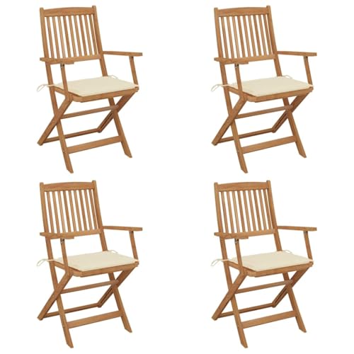 WDGJJFECNMUEHI klappstuhl Outdoor terassenstuhl außenKlappbare Gartenstühle 4 STK. mit Kissen Massivholz AkazieGeeignet für Gärten, Terrassen und Balkone WDGJJFECNMUEHI klappstuhl Outdoor terassenstuhl außenKlappbare Gartenstühle 4 STK. mit Kissen Massivholz AkazieGeeignet für Gärten, Terrassen und Balkone von WDGJJFECNMUEHI