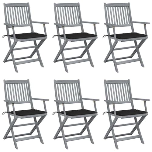 WDGJJFECNMUEHI klappstuhl Outdoor terassenstuhl außenKlappbare Gartenstühle 6 STK. mit Sitzkissen Massivholz AkazieGeeignet für Gärten, Terrassen und Balkone WDGJJFECNMUEHI klappstuhl Outdoor terassenstuhl außenKlappbare Gartenstühle 6 STK. mit Sitzkissen Massivholz AkazieGeeignet für Gärten, Terrassen und Balkone von WDGJJFECNMUEHI
