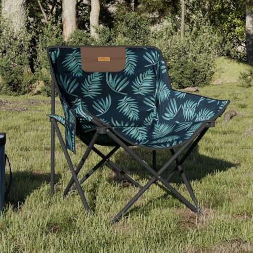 WDGJJFECNMUEHI metallstuhl gartenstuhl verstellbarCampingstühle 2 STK. mit Tasche Klappbar BlattmusterGeeignet für Gärten, Terrassen und Balkone von WDGJJFECNMUEHI