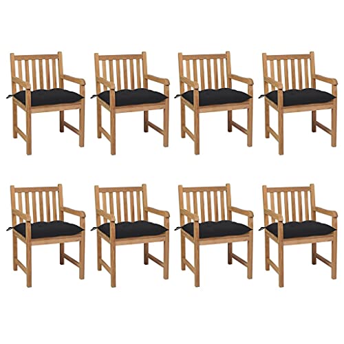 WDGJJFECNMUEHI metallstuhl gartenstuhl verstellbarGartenstühle 8 STK. mit Schwarzen Kissen Massivholz TeakGeeignet für Gärten, Terrassen und Balkone WDGJJFECNMUEHI metallstuhl gartenstuhl verstellbarGartenstühle 8 STK. mit Schwarzen Kissen Massivholz TeakGeeignet für Gärten, Terrassen und Balkone von WDGJJFECNMUEHI