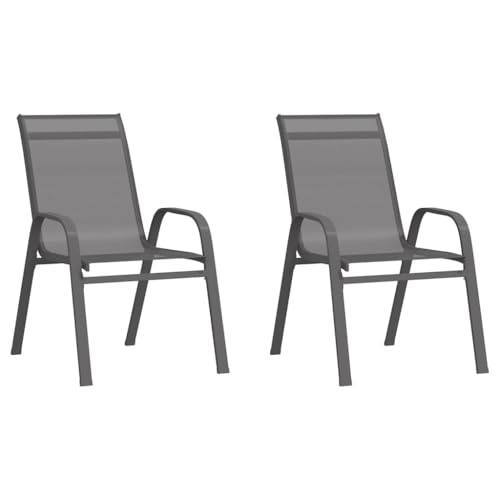 WDGJJFECNMUEHI stühle & strandkörbe balkonsessel wetterfest bequemStapelbare Gartenstühle 2 STK. Grau TextileneGeeignet für Gärten, Terrassen und Balkone WDGJJFECNMUEHI stühle & strandkörbe balkonsessel wetterfest bequemStapelbare Gartenstühle 2 STK. Grau TextileneGeeignet für Gärten, Terrassen und Balkone von WDGJJFECNMUEHI
