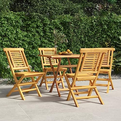 WDGJJFECNMUEHI terassenstuhl stapelstuhl outdoorGartenstühle 4 STK. Klappbar 47x63x90 cm Massivholz TeakGeeignet für Gärten, Terrassen und Balkone von WDGJJFECNMUEHI