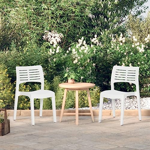 WDGJJFECNMUEHI terrassenstühle Balkon Stuhl Camping stuhlGartenstühle 2 STK. Weiß PolypropylenGeeignet für Gärten, Terrassen und Balkone von WDGJJFECNMUEHI