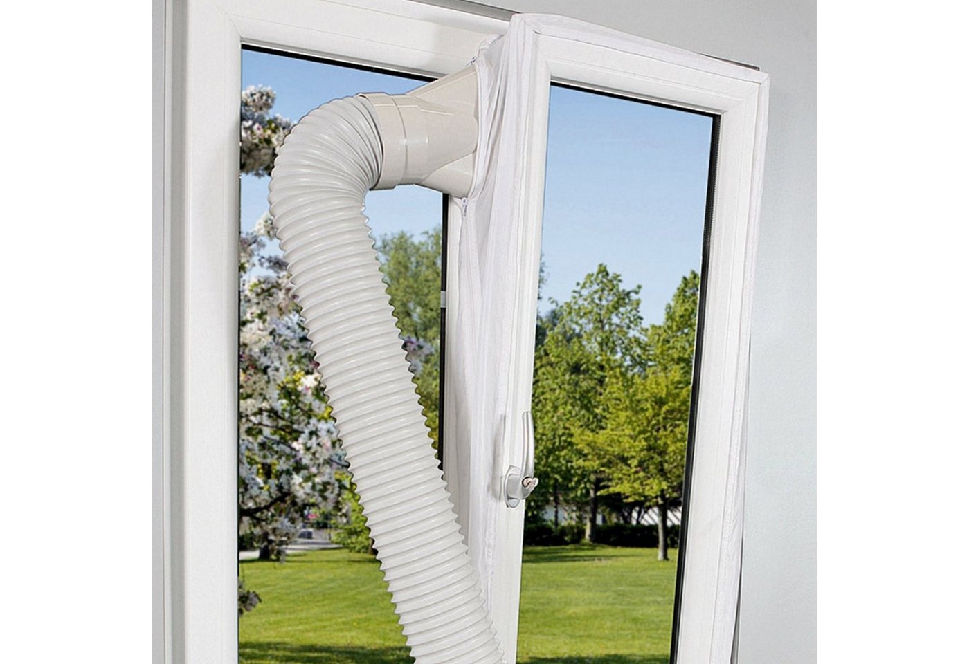 WDH Fenster-Set Erweiterung Velcro Window Kit / Fenster Abdichtung Klimagerät, Zubehör für Mobile Klimageräte, - Verhindert das Eindringen von Außenhitze von WDH