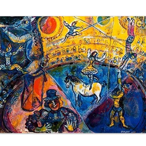 WDHBI HEKA Marc Chagall Wandkunst Marc Chagall Leinwand Malen《Zirkus》 Drucke Moderner Stil Marc Chagall Poster Für Wohnkultur Bild 30x40cmx1 Ungerahmt von WDHBI HEKA