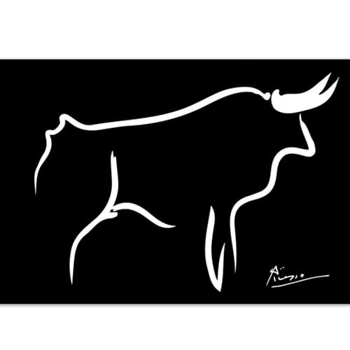 WDHBI HEKA Pablo Picasso Poster Pablo Picasso Tier Wandkunst Linie Zeichnung Drucke Moderner Stil Leinwand Malerei Für Zuhause Dekoration Bild 45x65cmx1 Ungerahmt von WDHBI HEKA
