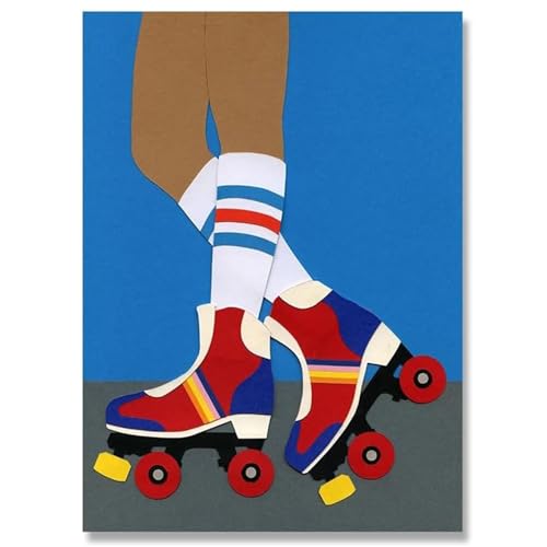 WDHBI HEKA Rollschuhlaufen Mädchen Poster Rollschuhlaufen Wandkunst Moderne Leinwand Malerei Rollschuhlaufen Kreative Drucke Wohnkultur Bild 40x60cmx1 Kein Rahmen von WDHBI HEKA