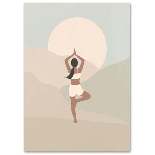 WDHBI HEKA Yoga Bewegungen Drucke Yoga Leinwand Malerei Moderner Stil Poster Yoga Bewegung Ausstellung Wandkunst Wohndekoration Bild 40x60cmx1 Kein Rahmen von WDHBI HEKA