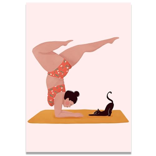 WDHBI HEKA Yoga Bewegungen Poster Moderner Stil Wandkunst Yoga Drucke Yoga Bewegungen Und Die Katze Leinwand Malerei Heimdekoration Bild 40x60cmx1 Kein Rahmen WDHBI HEKA Yoga Bewegungen Poster Moderner Stil Wandkunst Yoga Drucke Yoga Bewegungen Und Die Katze Leinwand Malerei Heimdekoration Bild 40x60cmx1 Kein Rahmen von WDHBI HEKA