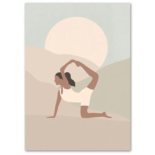 WDHBI HEKA Yoga Bewegungen Wandkunst Yoga Drucke Moderner Stil Leinwand Malerei Yoga Bewegung Ausstellung Poster Heimdekoration Bild 40x60cmx1 Kein Rahmen von WDHBI HEKA