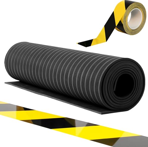 Elektrisch Isolierende Gummimatte, 1 M Breit Werkstattarbeiter Stromschlagschutzmatte Hochleistungsmatte Schneidbar 6 KV Hochspannung Isoliermatten(Black,L xW- 6.5 m x 1 m) von WDJBPSH