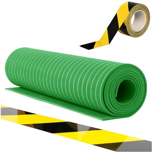 Elektrisch Isolierende Gummimatte, 1 M Breit Werkstattarbeiter Stromschlagschutzmatte Hochleistungsmatte Schneidbar 6 KV Hochspannung Isoliermatten(Green,L xW- 1.8 m x 1 m) von WDJBPSH