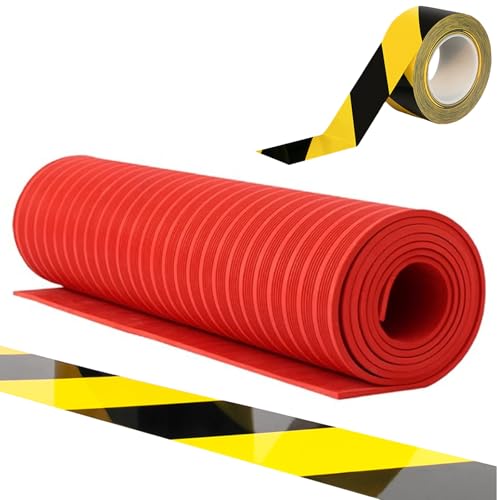 Elektrisch Isolierende Gummimatte, 1 M Breit Werkstattarbeiter Stromschlagschutzmatte Hochleistungsmatte Schneidbar 6 KV Hochspannung Isoliermatten(Red,L xW- 2.2 m x 1 m) von WDJBPSH