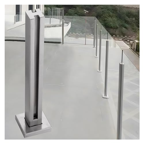 Glas Geländerpfosten Glashalter Edelstahl Edelstahl Glasgeländer-Pfosten-Set, Bodenmontage Deckbalustersystem für Schwimmbäder / Garten / Balkon / Terrasse / Treppenhaus, Passend für 10–12 mm Dickes G von WDJBPSH