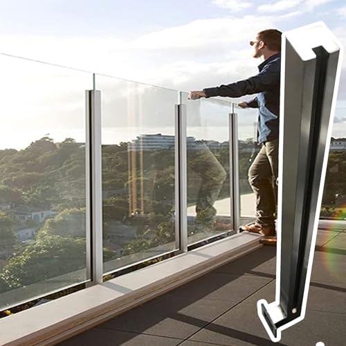 Glas Geländerpfosten Glashalter Edelstahl Seitliche Montage Glasgeländerpfosten-Set Innendachboden/Außentreppe Glasklemmung Edelstahl Geländerpfosten für 10–12 mm Dickes Glass(Silver- Left end post,He Glas Geländerpfosten Glashalter Edelstahl Seitliche Montage Glasgeländerpfosten-Set Innendachboden/Außentreppe Glasklemmung Edelstahl Geländerpfosten für 10–12 mm Dickes Glass(Silver- Left end post,He von WDJBPSH