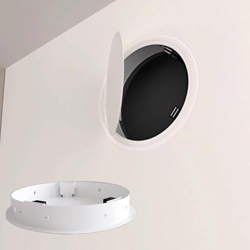 Revisionsklappe Trockenbau Inspektionspaneele Zugangstür Weiße Wandklappe, Rund Verdeckte Sanitärabdeckung mit Aluminiumrahmen für Unterspüle/Wohnmobil/Außenküche(15cm/5.9in) von WDJBPSH