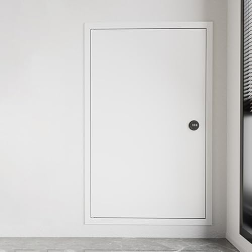 Revisionsklappe Trockenbau Isolierte Dachboden-Zugangstür aus Aluminium mit Zahlenschloss, kundenspezifische verdeckte Wartungstüren für Außengeräte der Klimaanlage/Wasserversorgung HVAC(White,WxH 55 von WDJBPSH