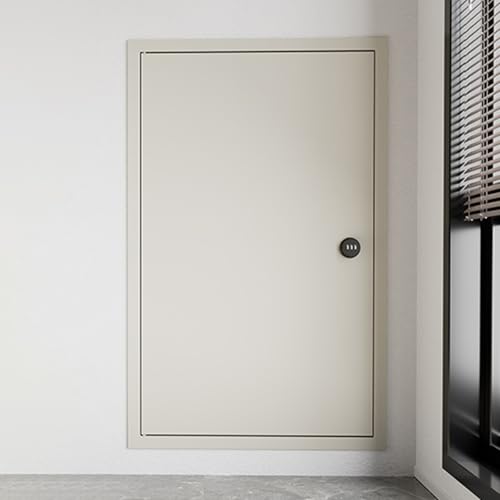 Revisionsklappe Trockenbau Isolierte Dachboden-Zugangstür aus Aluminium mit Zahlenschloss, kundenspezifische verdeckte Wartungstüren für Außengeräte der Klimaanlage/Wasserversorgung HVAC(Beige,WxH 45 von WDJBPSH