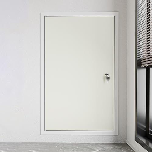 Revisionsklappe Trockenbau Versteckte Zugangsklappe mit Schlüssel, Großes Metall Trockenbau-Inspektionsklappe/Lochdekorabdeckung für HVAC/Elektrik-Wartung, Aluminiumrahmen(White frame,66 x 71 cm/26 x von WDJBPSH