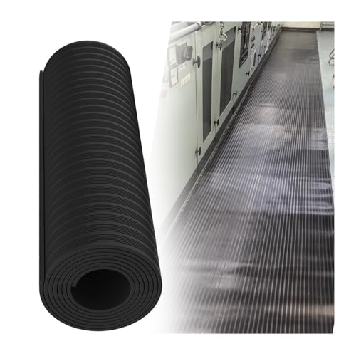 Schwarz Hochspannung Isoliermatte Zuschneidbar Isoliermatte für Schalttafeln für Verteilerräume/Umspannwerke/Werkstätten/Fabriken Rutschfest Gummi-Bodenmatten(0.9mx8mm) von WDJBPSH