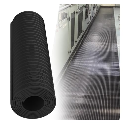 Schwarz Hochspannung Isoliermatte Zuschneidbar Isoliermatte für Schalttafeln für Verteilerräume/Umspannwerke/Werkstätten/Fabriken Rutschfest Gummi-Bodenmatten(4.6mx6mm) von WDJBPSH