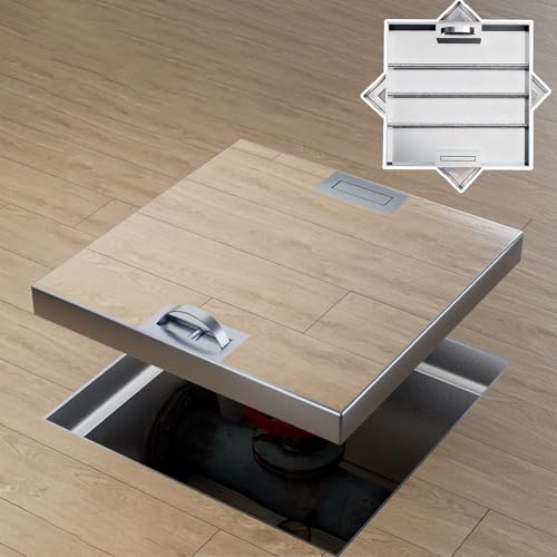 Versenkter Schachtdeckel und Rahmen Flächenbündig Montiertes Verstecktes Schachtdeckel, Rechteckiges Abwasserbeckendeckel für Außen/Hof/Garten/Autobahnen(37"x37"(94x94cm)) von WDJBPSH