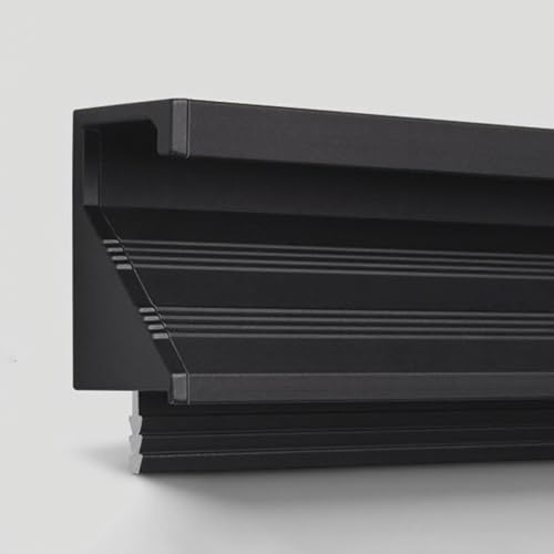WDJBPSH Möbelgriffe versteckter Anpassbare Länge Versteckte Schrankgriff, G-förmige Metall Küchendrawergriffe, Eingebaut für Schlafzimmergarderoben Türen 18-19 mm(Black,90cm/34.4in) von WDJBPSH