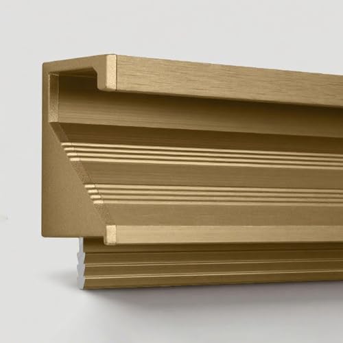 WDJBPSH Möbelgriffe versteckter Anpassbare Länge Versteckte Schrankgriff, G-förmige Metall Küchendrawergriffe, Eingebaut für Schlafzimmergarderoben Türen 18-19 mm(Gold,50cm/19.7in) von WDJBPSH