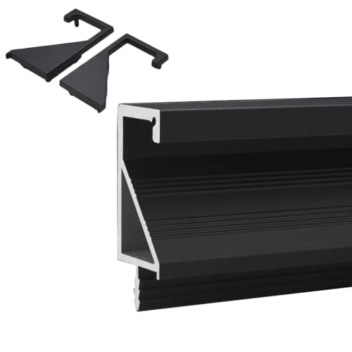 WDJBPSH Möbelgriffe versteckter Bündig Montierte Schwarze KüchenschubladenGriff, Aluminium FingerkantenGriff für 18-19 mm Dicke Türplatten(165cm/65in) von WDJBPSH