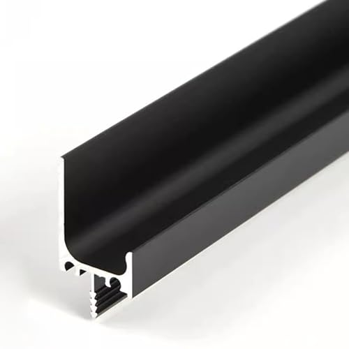 WDJBPSH Möbelgriffe versteckter Eingebaut Montierte Schubladengriffe, Schwarze Streamline Aluminium-Fingerkantengriff für Küche, Schlafzimmer, Kommode, Kleiderschrank(Length-40cm) von WDJBPSH