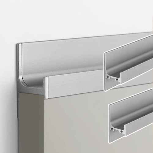 WDJBPSH Möbelgriffe versteckter Graue Verborgene Schrankgriffe, Vollständige Eingelassene Schubladengriffe für Moderne Küchenschränke & Kleiderschranktüren(2 Pcs,L-130cm) von WDJBPSH