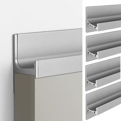 WDJBPSH Möbelgriffe versteckter Graue Verborgene Schrankgriffe, Vollständige Eingelassene Schubladengriffe für Moderne Küchenschränke & Kleiderschranktüren(4 Pcs,L- 100cm) von WDJBPSH