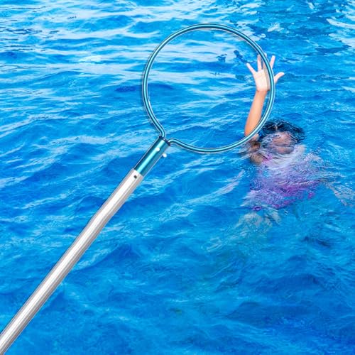 WDJBPSH Pool-Notfallhaken Tragbarer Poolstangenhaken für Die Notfallrettung Einziehbares Aluminium Rettungshilfe mit Blauen Rundhaken Schwimmbecken Lehr-Rettungsstab(Length 7 m) von WDJBPSH